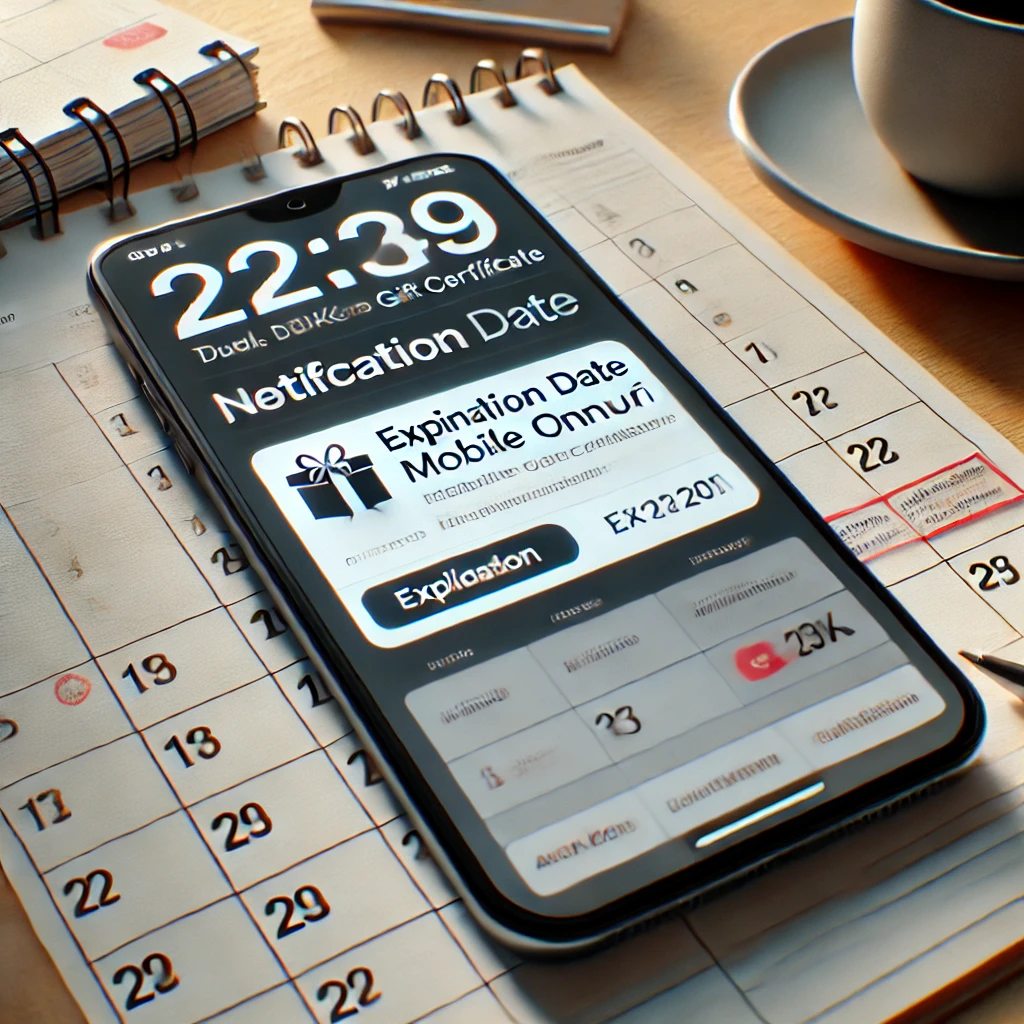 스마트폰에 상품권 기한 알림 표시