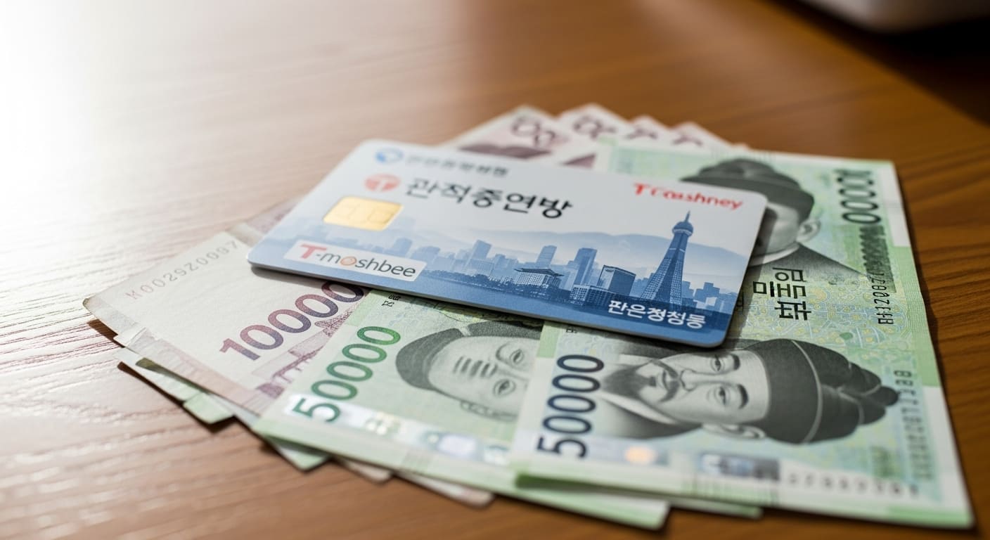 편의점 카운터에서 티머니 환불을 진행하는 장면