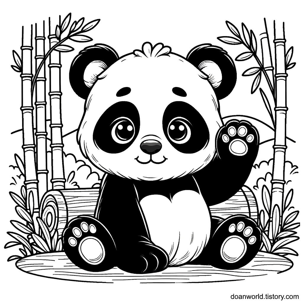푸바오 팬더 색칠공부 도안