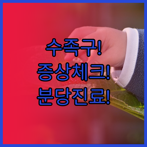 수족구 증상 체크리스트와 분당구 진료..