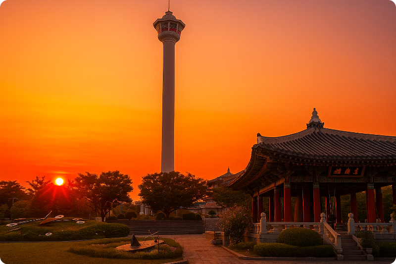 부산 용두산공원 새해 일출 해돋이 명소 +AI / 출처: 부산비짓