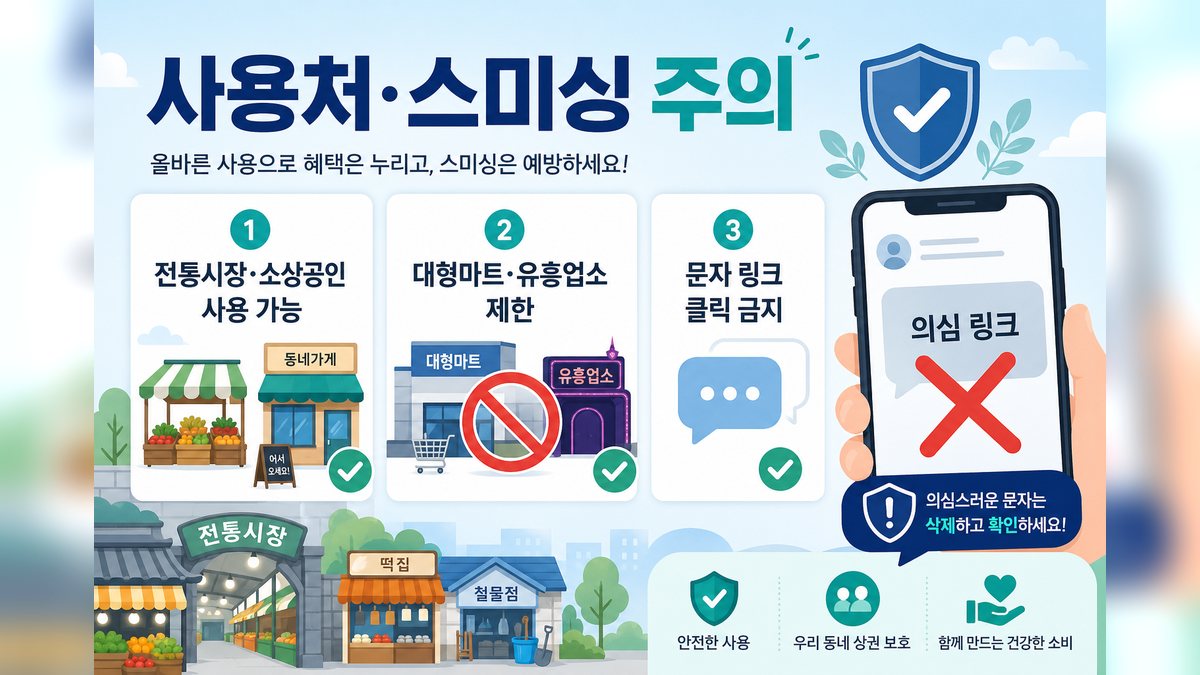 경남도민 생활지원금 사용처 전통시장 소상공인 사용 가능 대형마트 유흥업소 제한 스미싱 주의