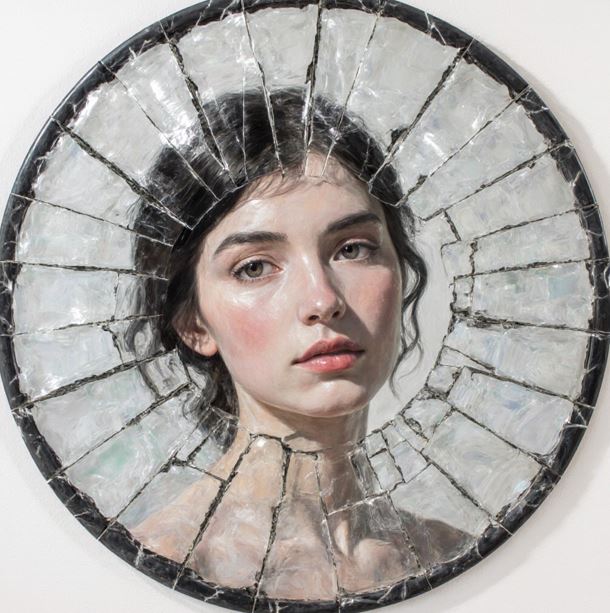 완벽주의가 멘탈헬스에 미치는 영향을 나타내는 깨진 거울과 일러스트