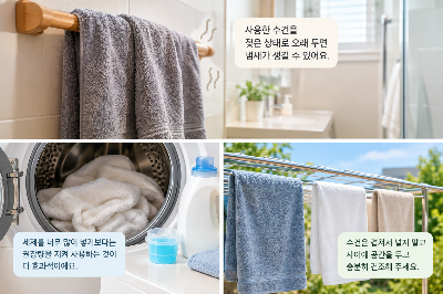 수건에서 냄새가 나는 이유와 빨래 후 냄새 줄이는 방법