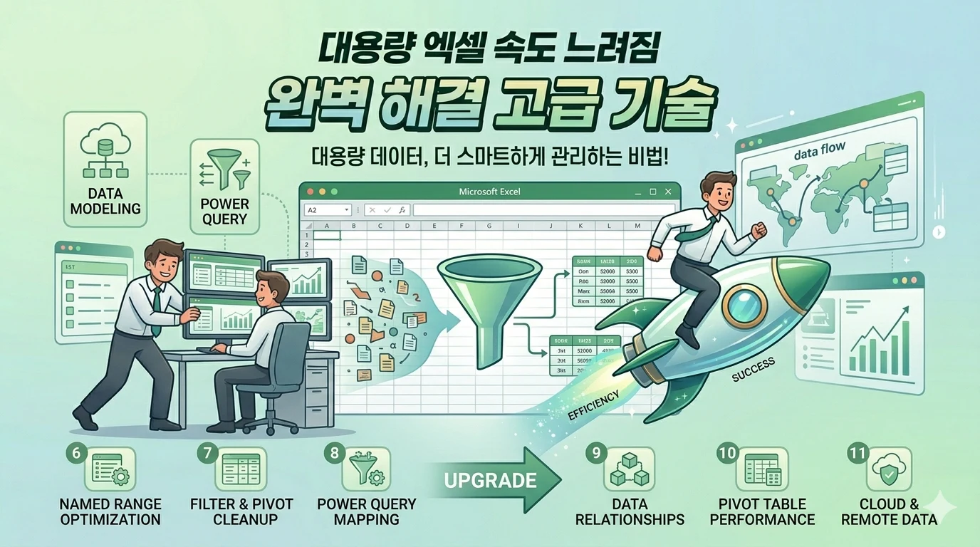 대용량 엑셀 파일 속도 느려짐 완벽 해결 고급 기술