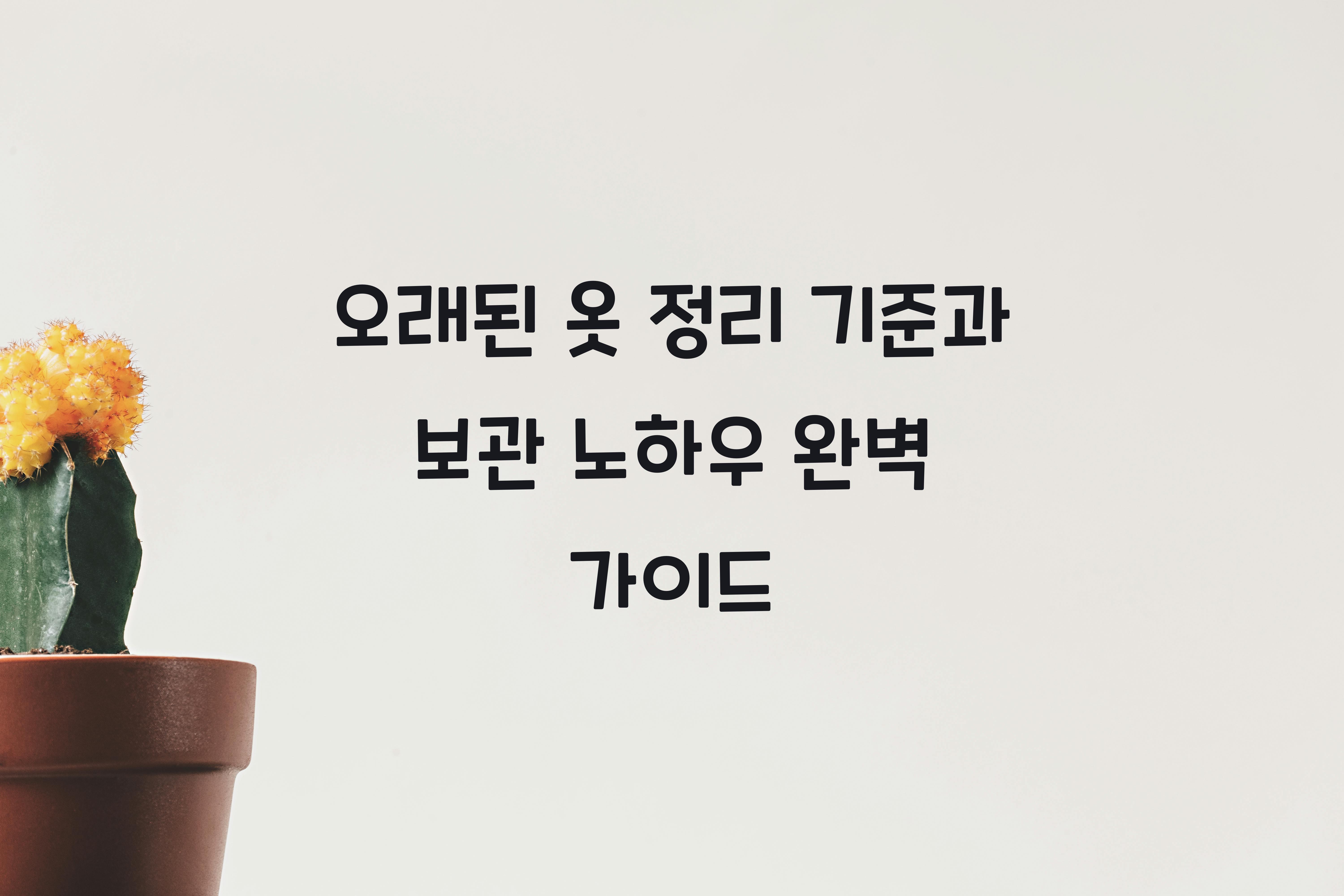 오래된 옷 정리 기준과 보관 노하우