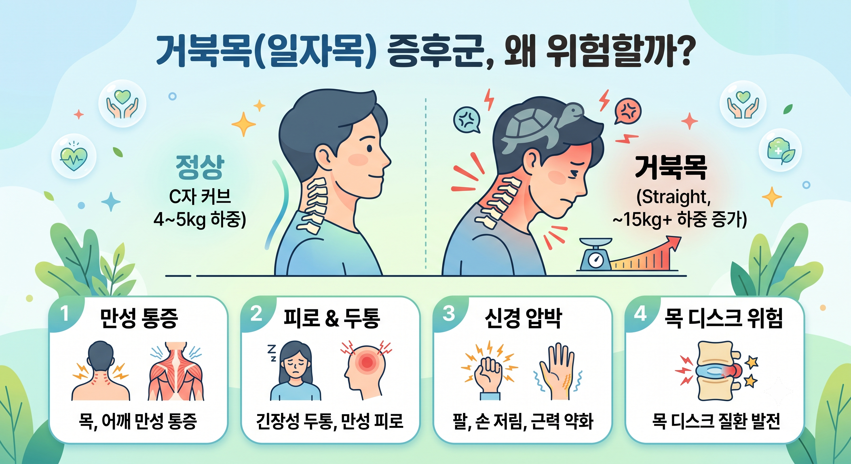 거북목(일자목) 증후군, 왜 위험할까?