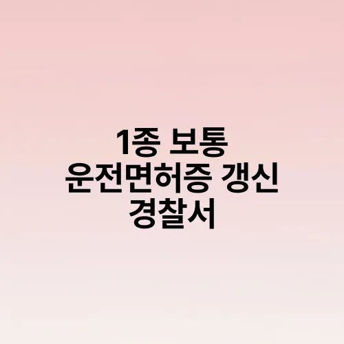 1종 보통 운전면허증 갱신 경찰서