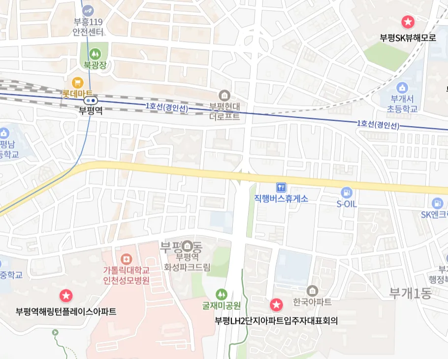 부평동 아파트 위치 사진