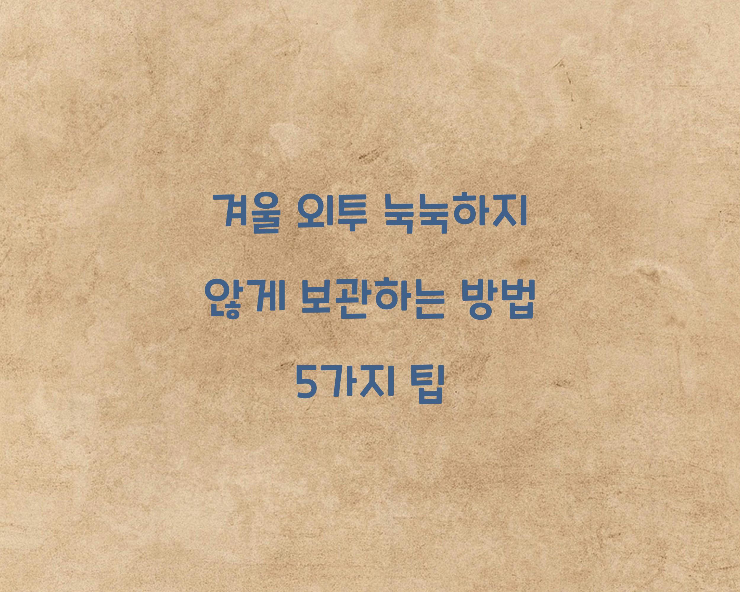 겨울 외투 눅눅하지 않게 보관하는 방법