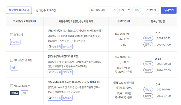 강동구청-구인구직