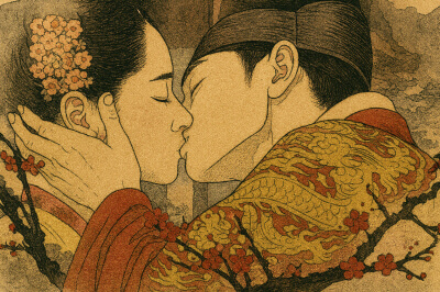 해를품은달 왕과 왕비가 서로 입맞춤을 하고 있는 아름다운 모습