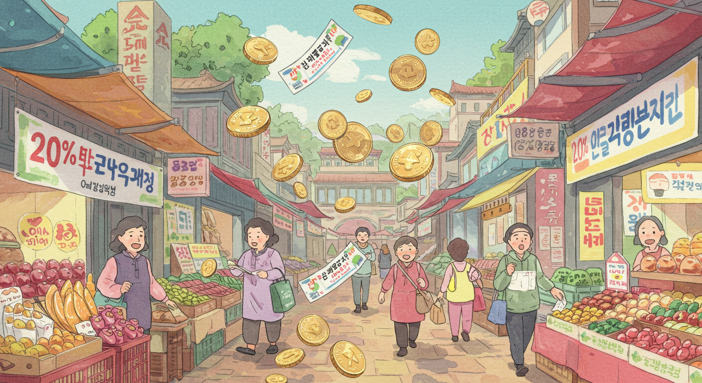 전통시장에서 상생페이백을 활용하는 사람들