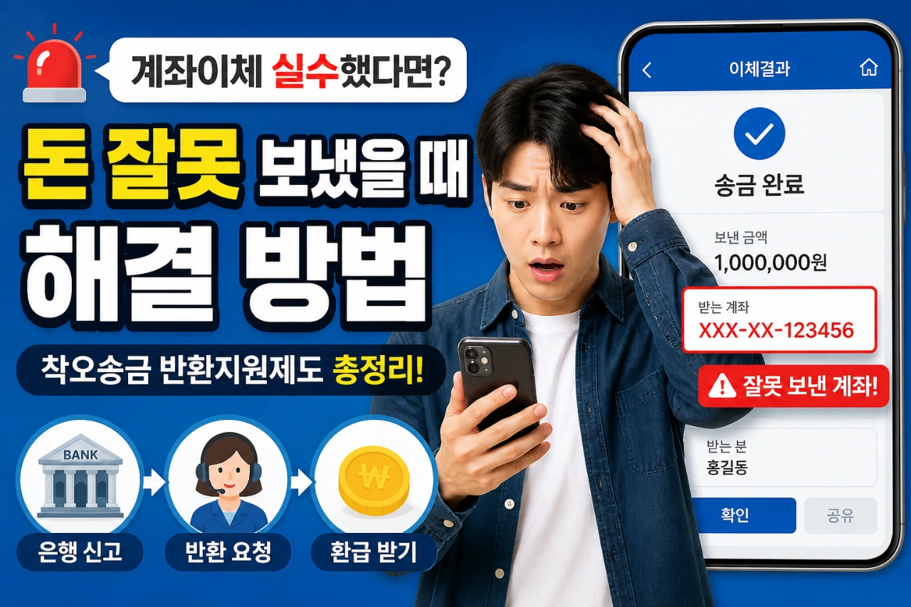계좌이체 실수했다면? 돈 잘못 보냈을 때 해결 방법 썸네일 이미지