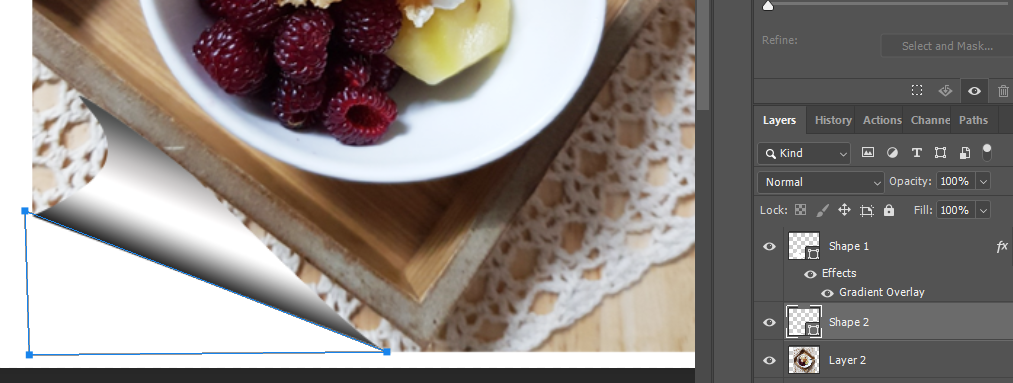 포토샵 종이 말린 효과_그라데이션