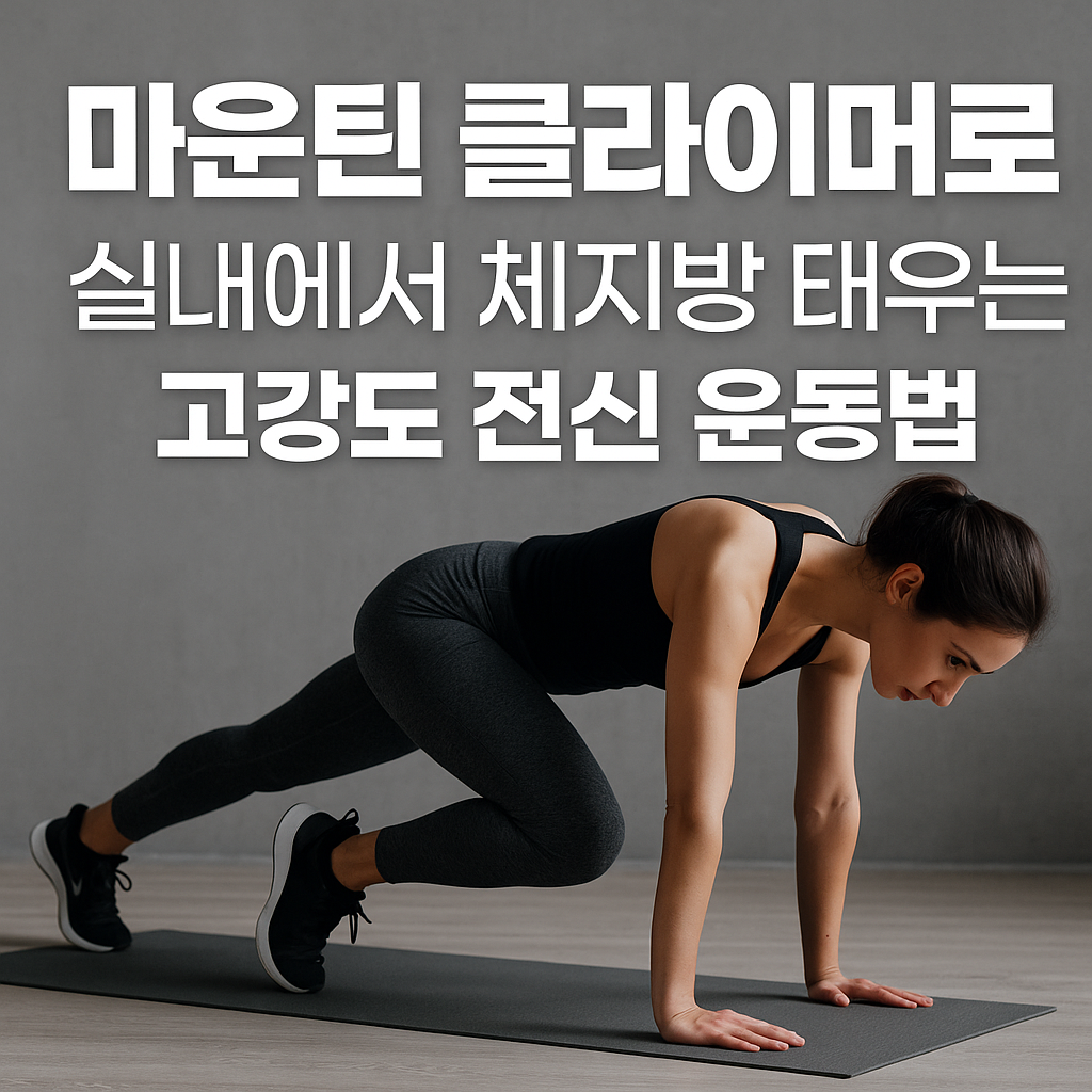 마운틴 클라이머로 실내에서 체지방 태우는 고강도 전신 운동법