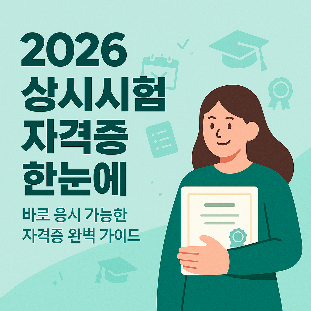2026년 상시시험 자격증 일정 총정리 ❘ 연중 응시 가능한 인기 자격증 TOP 10