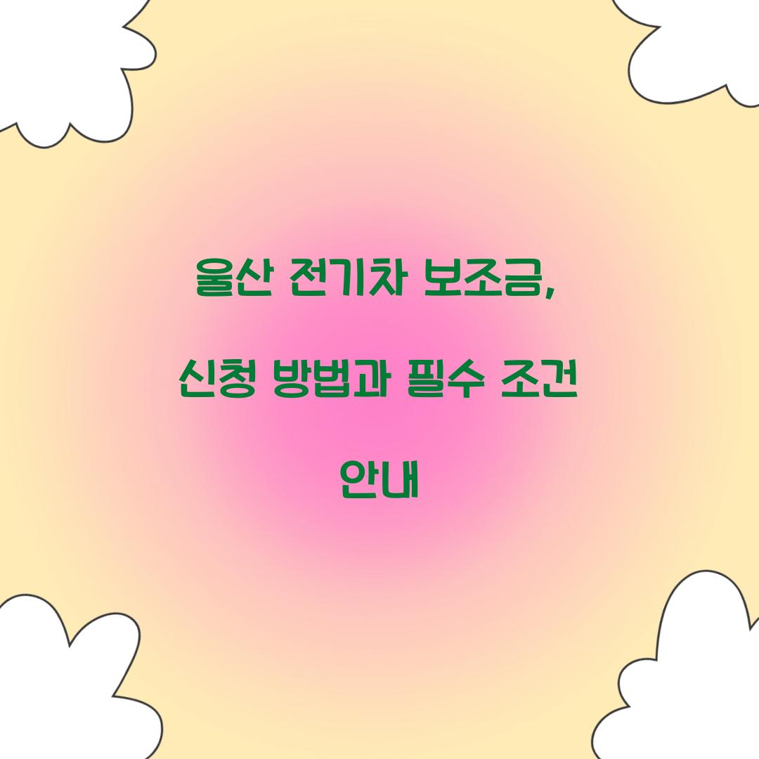 울산 전기차 보조금