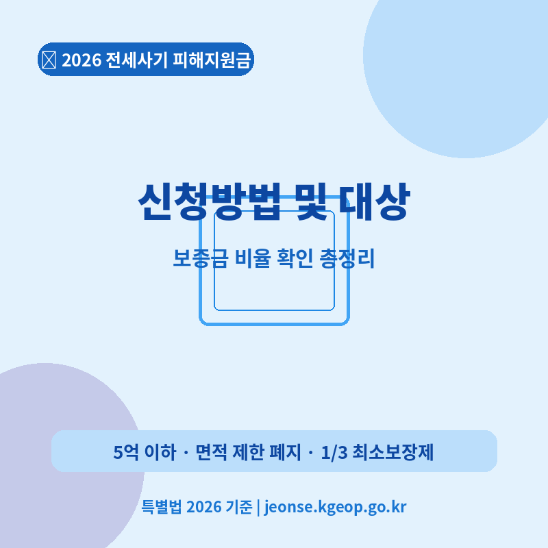 2026 전세사기피해지원금 관련 포스터 이미지