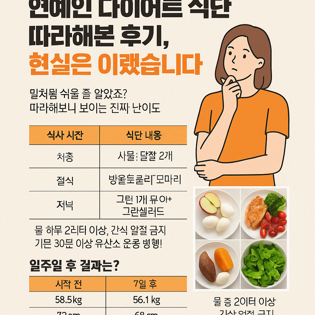 연예인 다이어트 식단 따라해본 후기