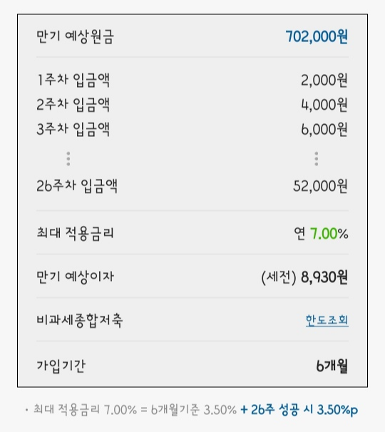 카카오뱅크 26주 적금