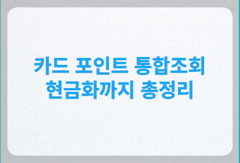 카드 포인트 통합조회