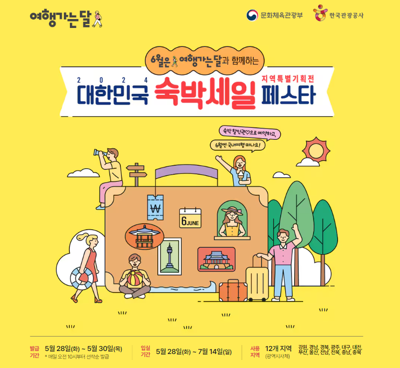 6월 여행가는 달 숙박 교통 할인