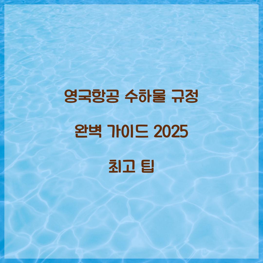 영국항공 수하물 규정