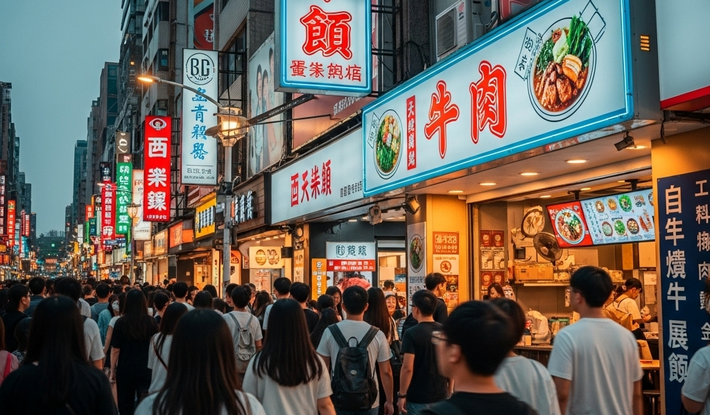 대만의 먹자골목을 이미지화