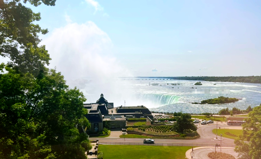View while riding the incline railway down to Niagara Falls