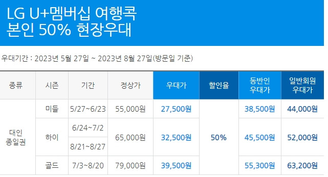 캐리비안베이 LG유플러스 할인