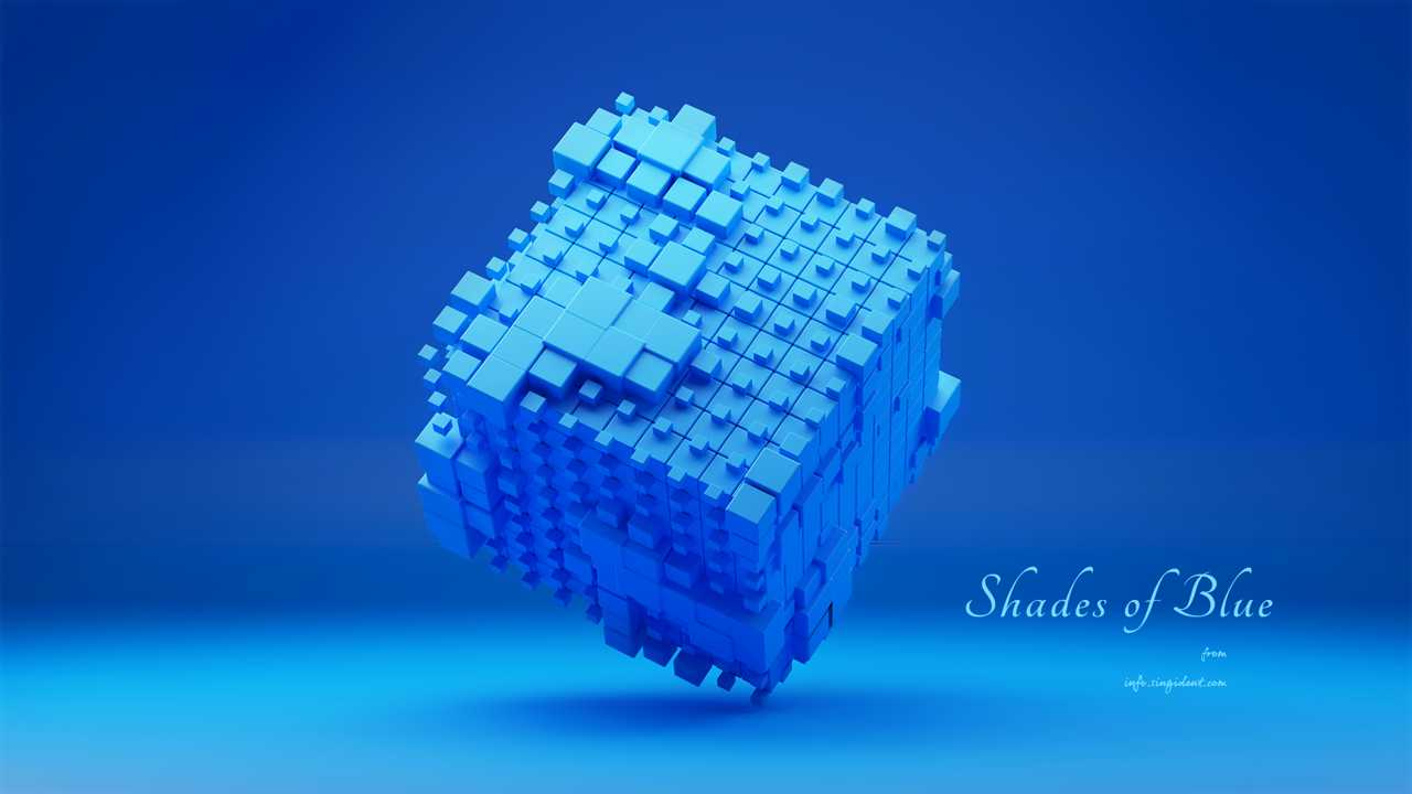 02 파란색 큐브 C - Shades of Blue 파란색배경화면