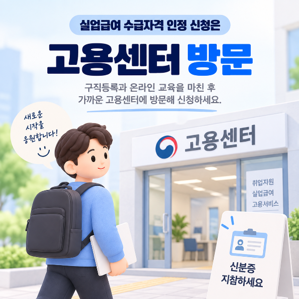 실업급여 수급자격 인정 신청을 위한 고용센터 방문