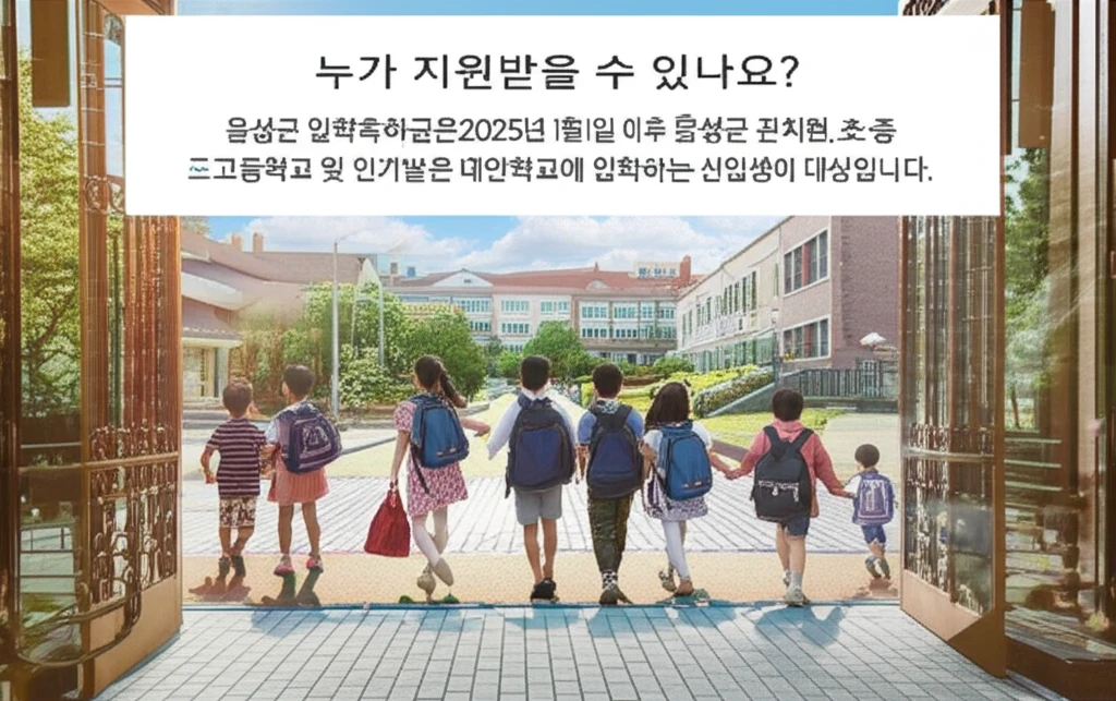 음성군 2025년 입학축하금 지원, ..