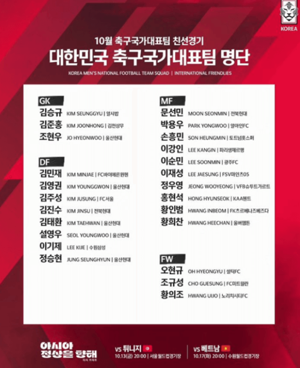 축구 중계 방송, 대한민국 튀니지 축구 중계 링크, 축구 평가전 중계 사이트 (10월 13일 저녁 8시 경기)
