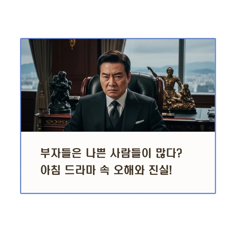 부자들은 나쁜 사람들이 많다? 아침 드라마 속 오해와 진실!