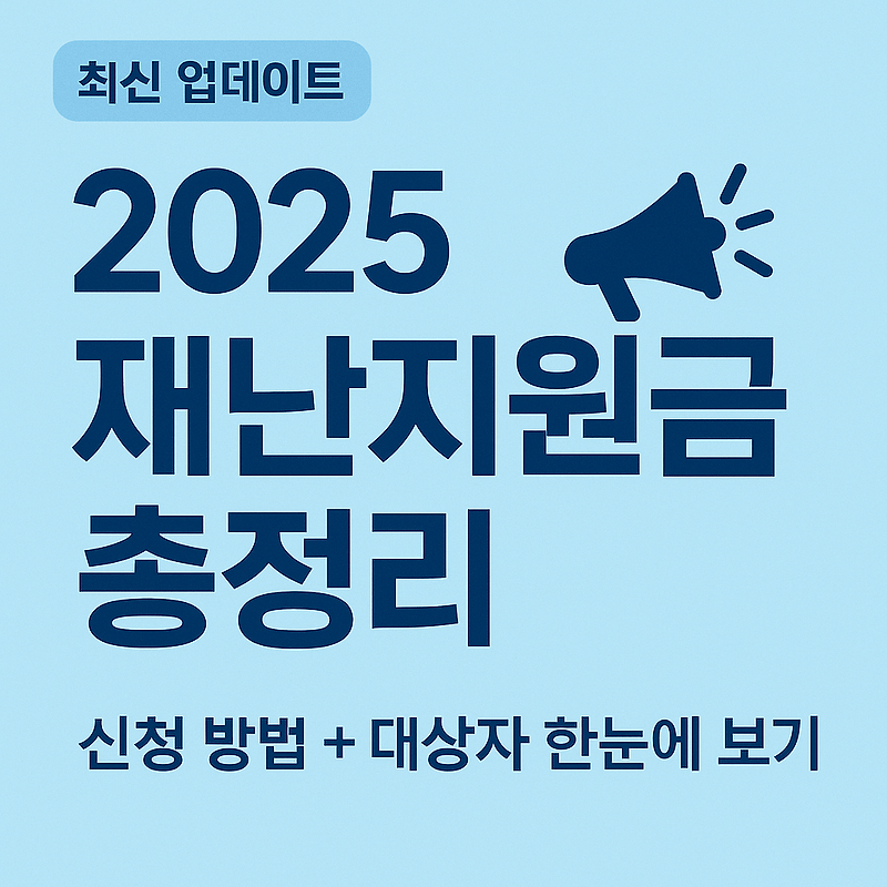 2025년 재난지원금 총정리