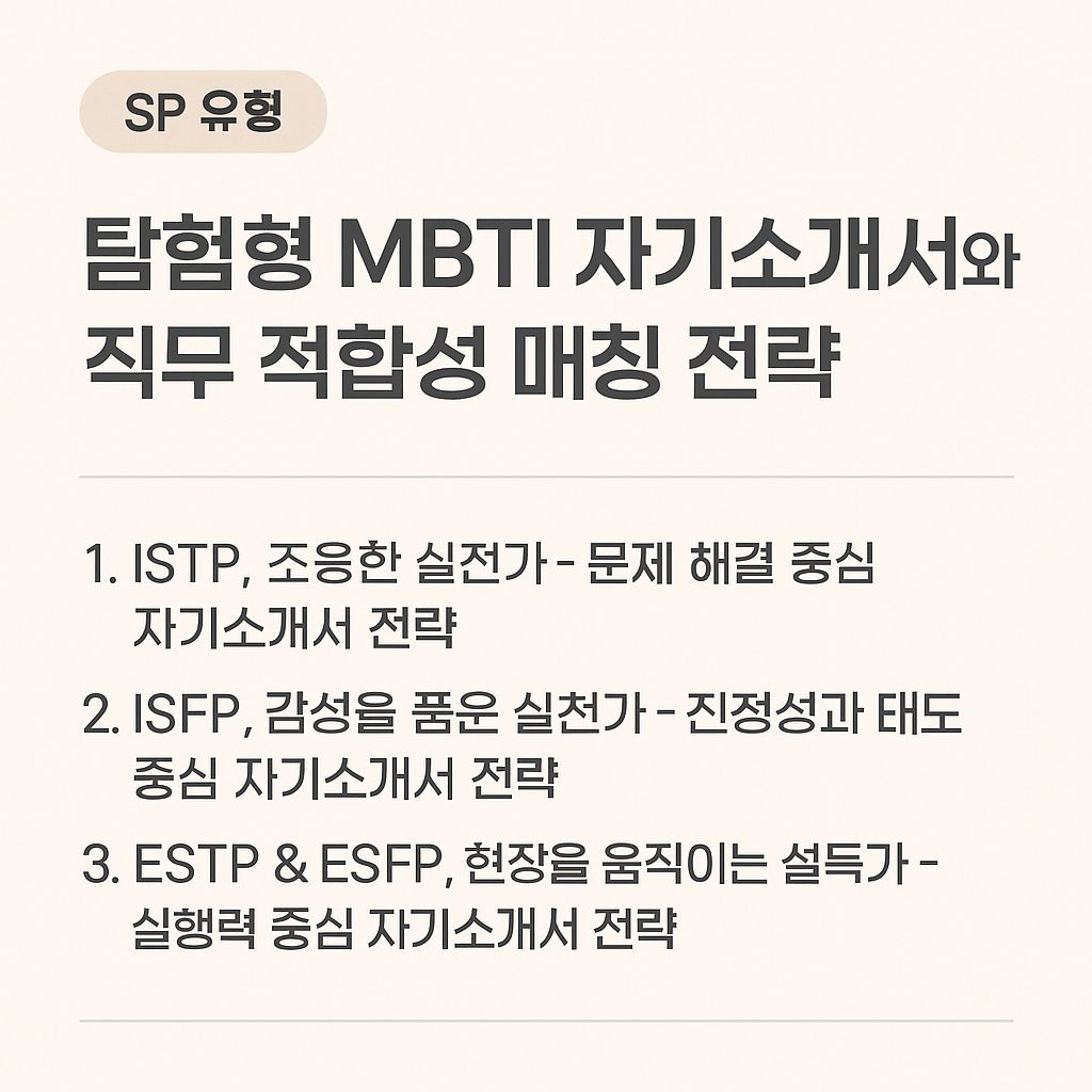 탐험형 MBTI 자기소개서와 직무 적합성 매칭 전략