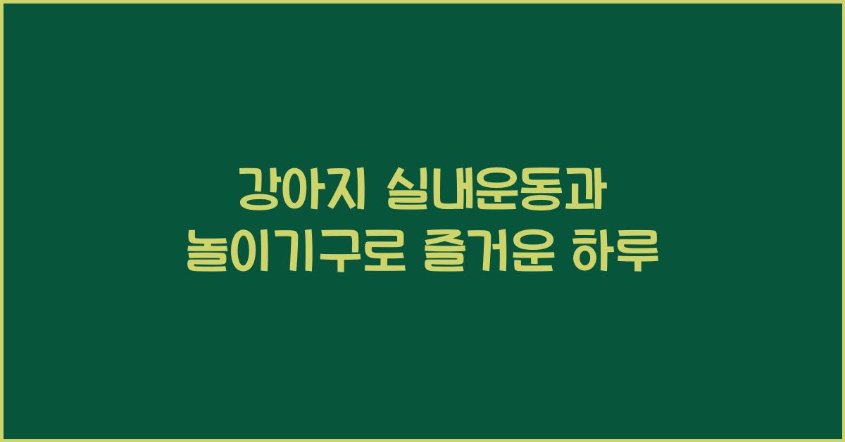 강아지 실내운동, 반려견 놀이기구활용