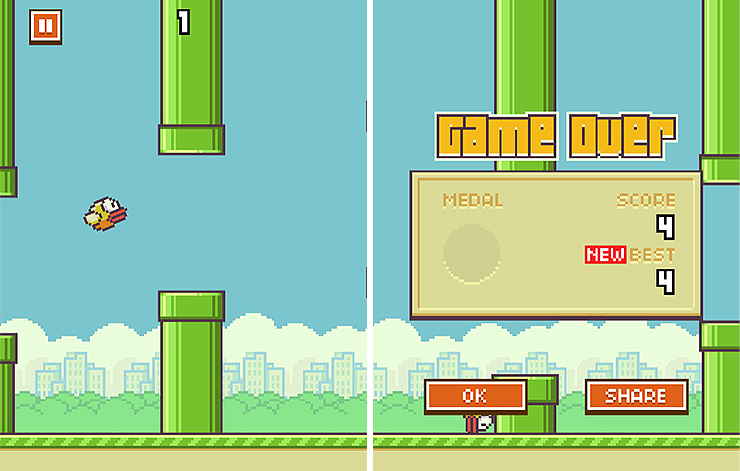 플래피-버드-플레이-장면-및-점수-스코어