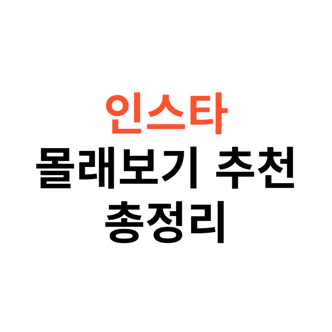 인스타 몰래보기 앱 추천