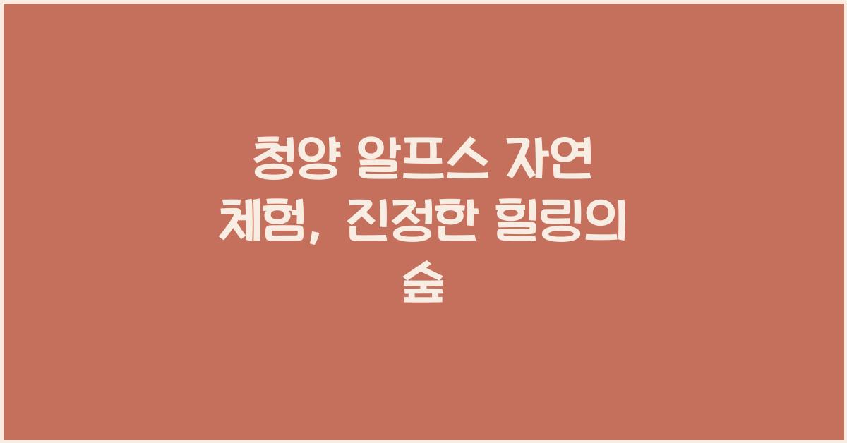 청양 알프스 자연 체험