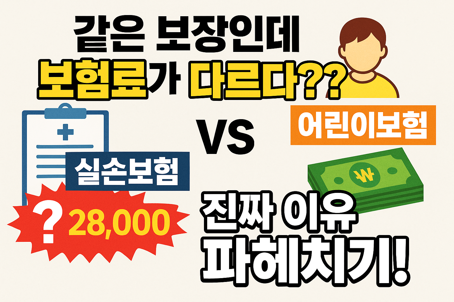 같은 보장인데 보험료가 다르다고? 실손 vs 어린이보험, 진짜 이유 파헤치기!