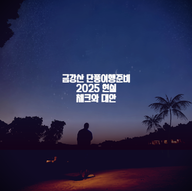 금강산 단풍여행준비 2025 현실 체크와 대안