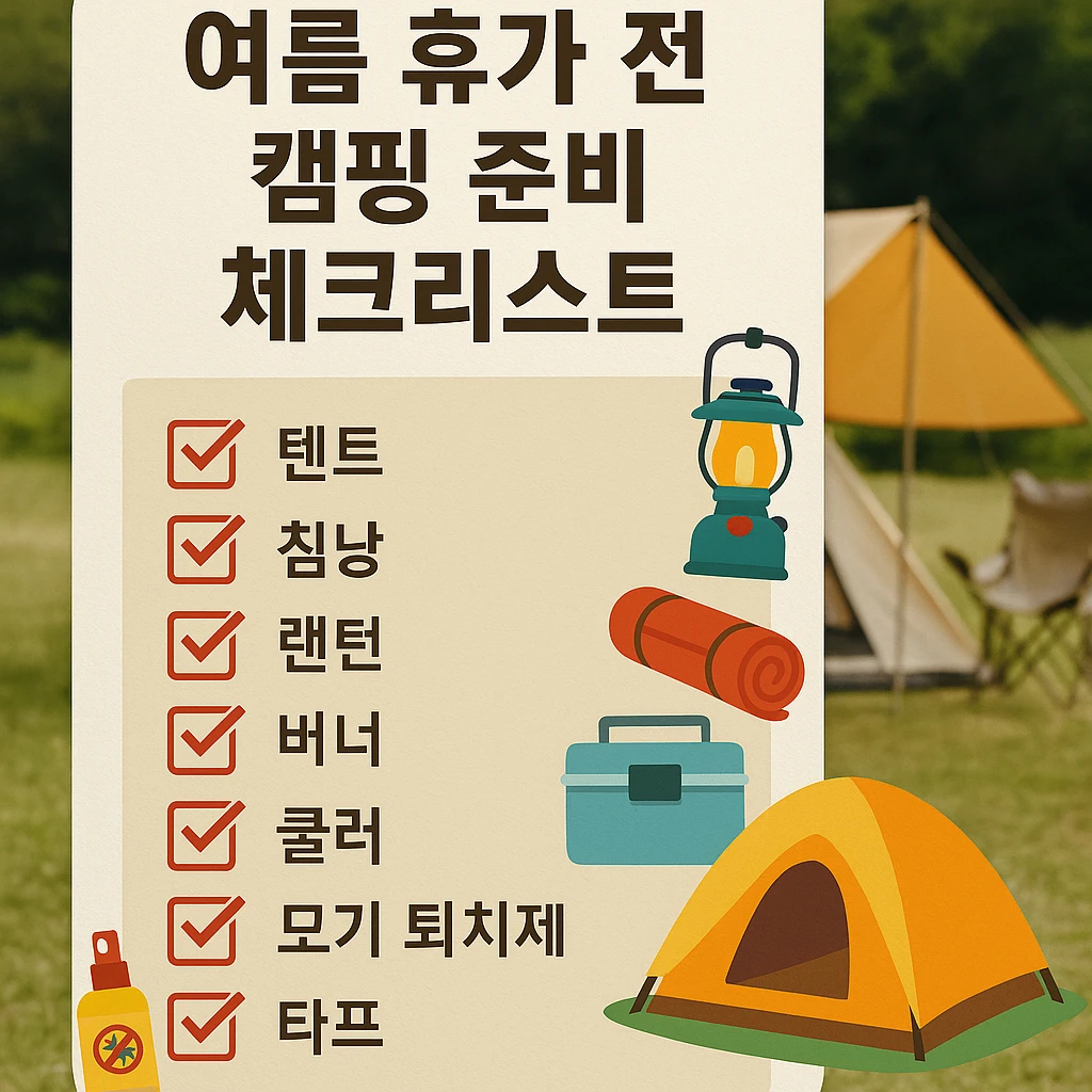 여름 휴가 전 캠핑 준비 체크리스트