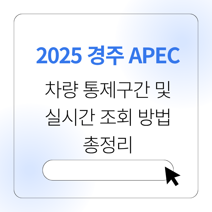 경주 APEC 교통 통제 총정리