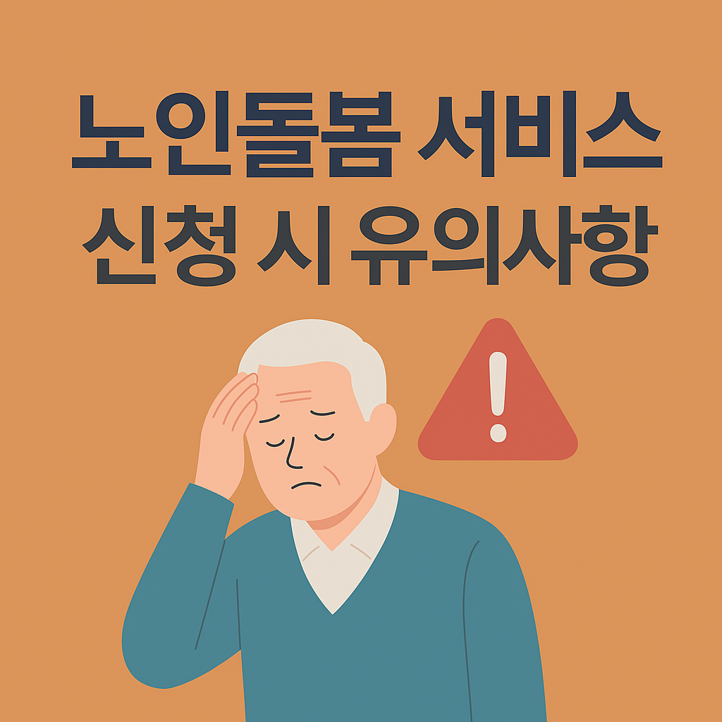노인돌봄 서비스 신청 시 유의사항
