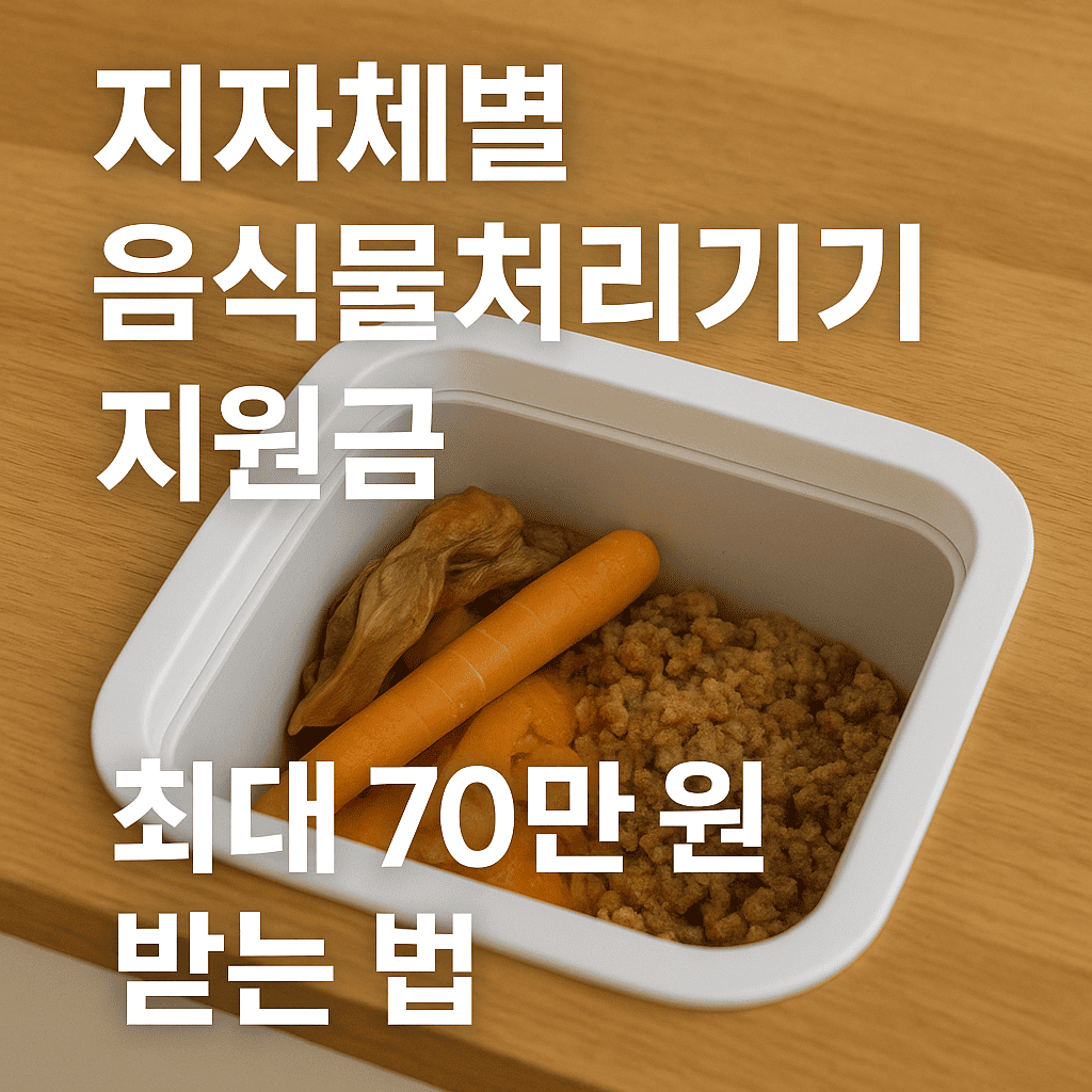 지자체별 음식물처리기 지원금 최대 70만원 받는 법