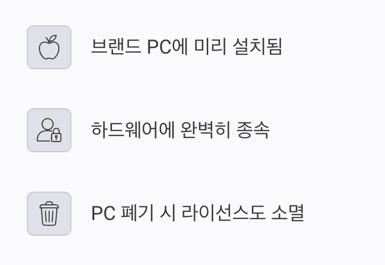 컴퓨터의 영혼&amp;#44; OEM 라이선스