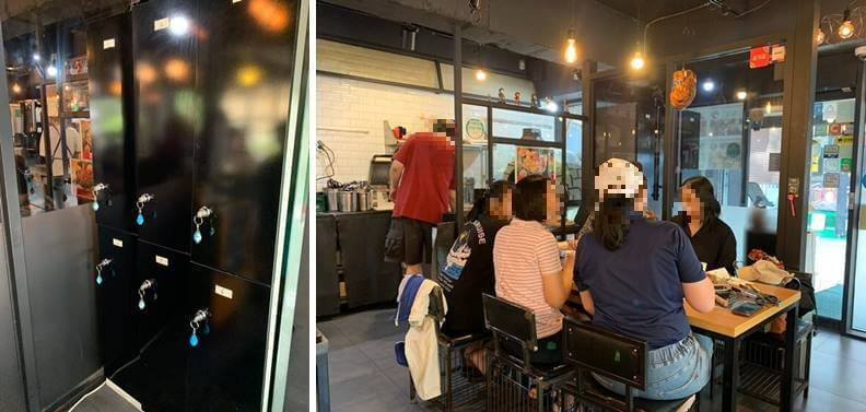 쭈앤쭈 내부 입구의 사물함